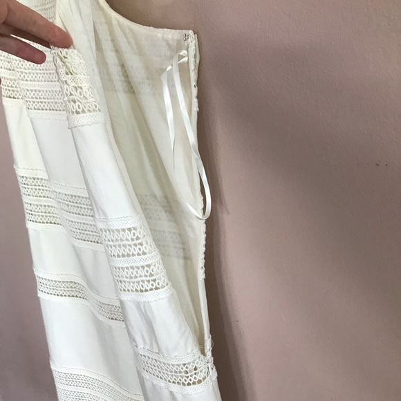 LOFT Jasmine ivory eyelet cotton linen shift dress - Picture 6 of 7